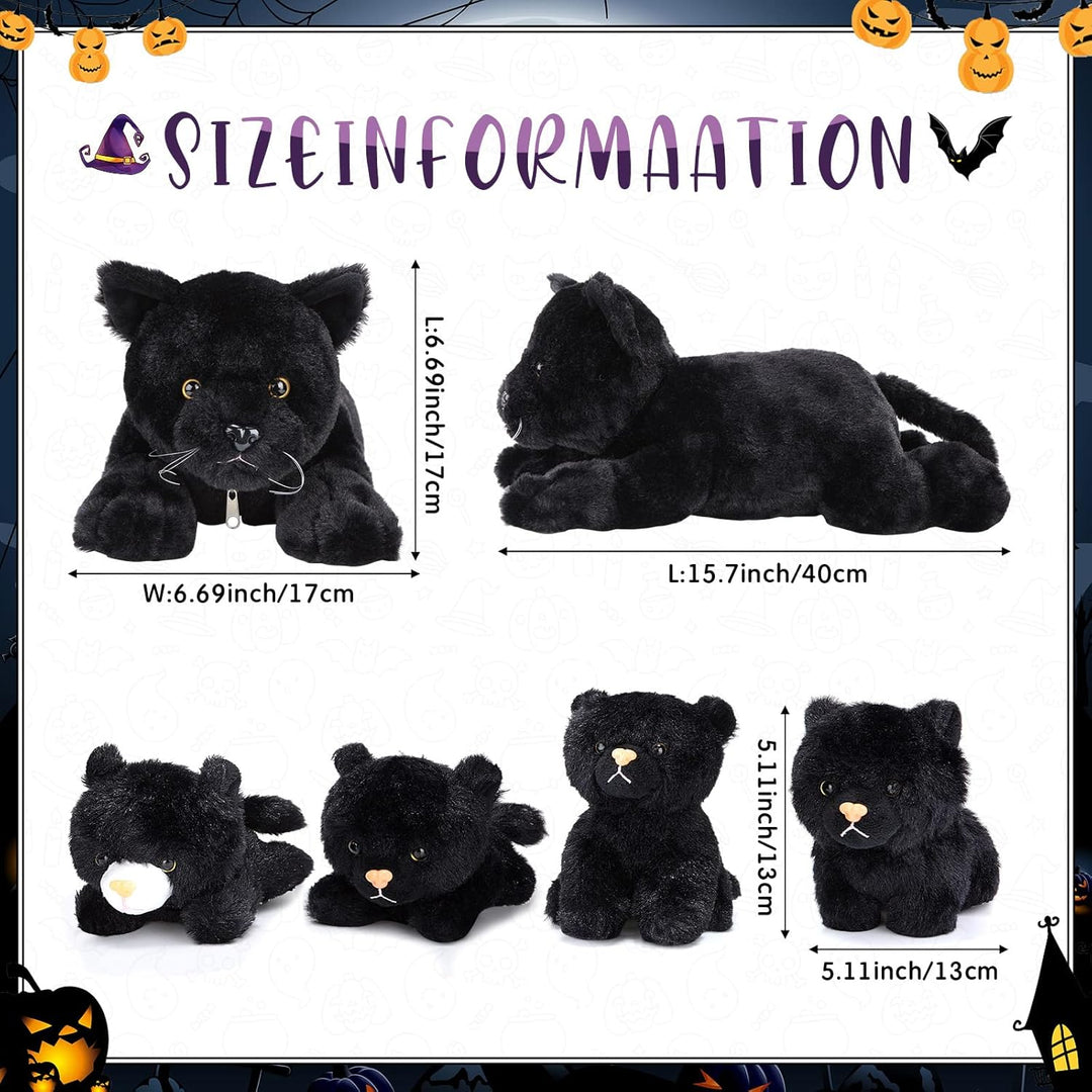 Skylety 5 Stück Plüsch Katzen Set Enthält Gross Katze Stofftier Weich Kuscheltier mit 4 Flauschig Pl