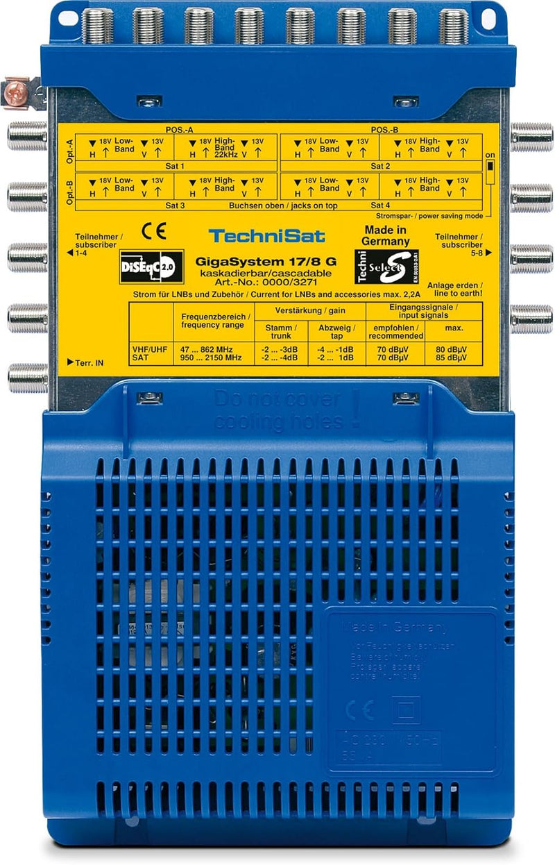 TechniSat GIGASYSTEM 17/8 G - Multischalter-System für Sat-Anlagen (bis zu 4 Satpositionen, für 4 Qu