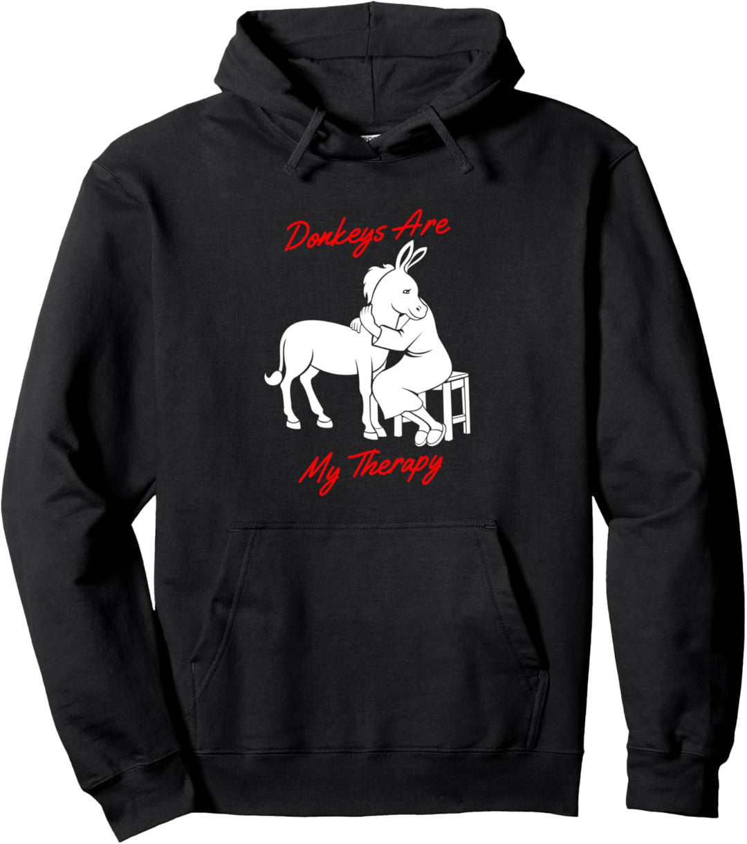 Esel als Therapie Ironisches Zitat Baby Esel Pullover Hoodie