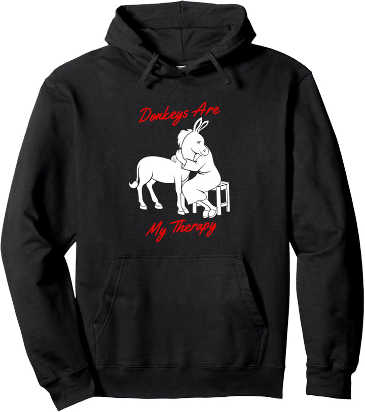 Esel als Therapie Ironisches Zitat Baby Esel Pullover Hoodie