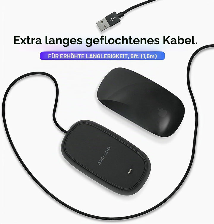 Ascrono - Ladestation Kompatibel mit Apple Magic Mouse 2 - Dunkelgrau - Perfect Zubehör | Verwendbar