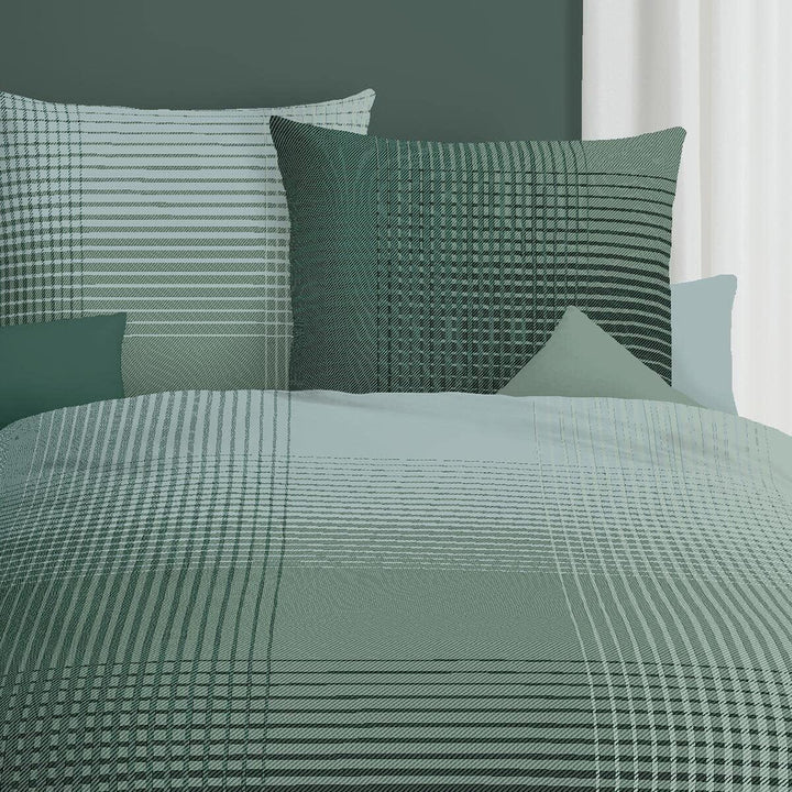 Kaeppel Mako-Satin Bettwäsche Master Jade, 1 Bettbezug 155 x 220 cm + 1 Kissenbezug 80 x 80 cm Jade