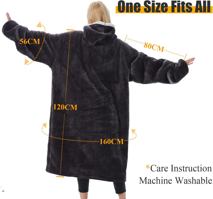 Übergrosses Hoodie Decken Damen, Warme Hoodie Sweatshirt, Einheitsgrösse Dick Kapuzenpullover für Da