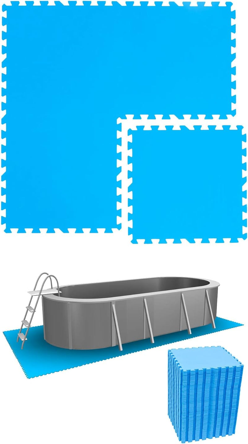 EYEPOWER 15 m² Poolunterlage - 64 Eva Matten 50x50 - Outdoor Pool Unterlage - Unterlegmatten Set 386