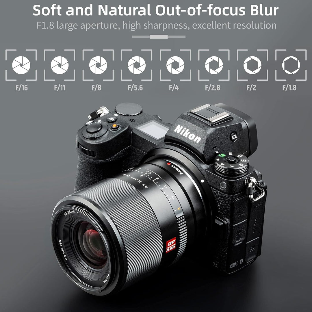 VILTROX AF 24mm F1.8 Z-Mount Weitwinkel Objektiv für Nikon Kameras Z fc Z7 II Z6 II Z5 Z6 Z7 Z50 (Vo