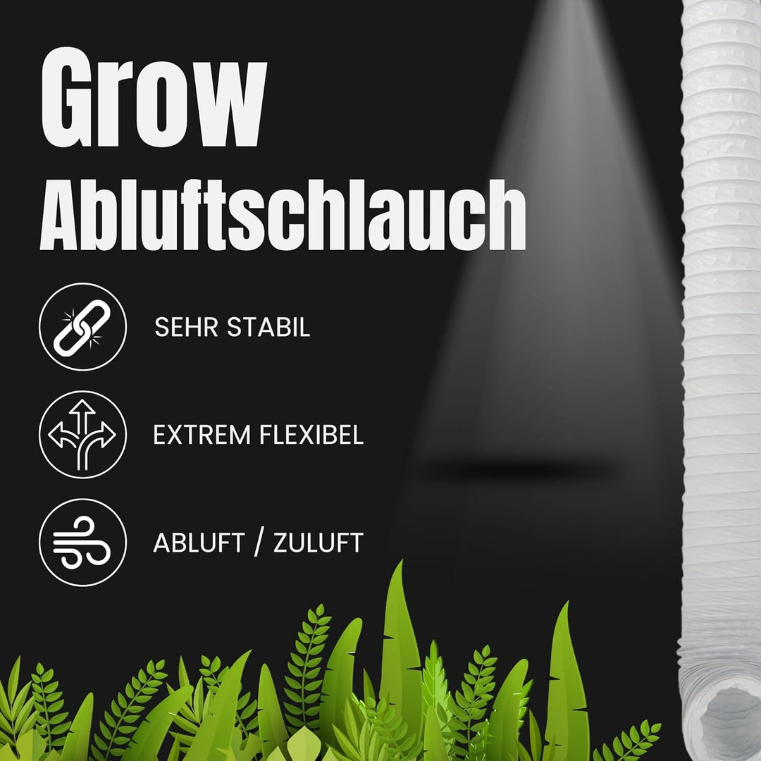 TronicXL Grow Abluft Set Schlauch + Schellen 100mm 6m für Grower Growbox Growzelt Box Zelt Grower Zu