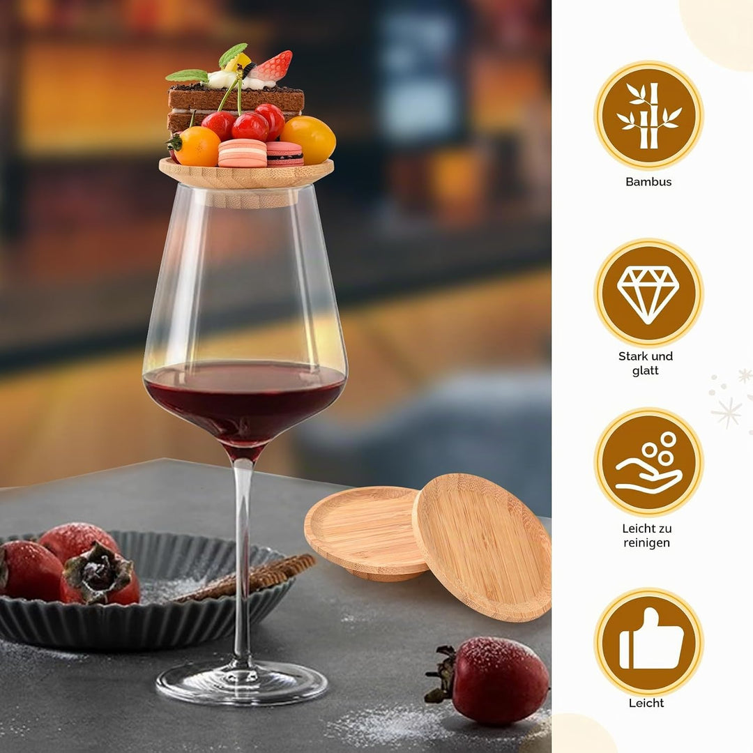 10 Stück Weinglas Charcuterie Topper, Charcuterie Brett Topper, Weinglas Topper Holz, Wein Vorspeise