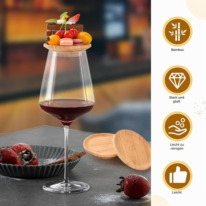 10 Stück Weinglas Charcuterie Topper, Charcuterie Brett Topper, Weinglas Topper Holz, Wein Vorspeise