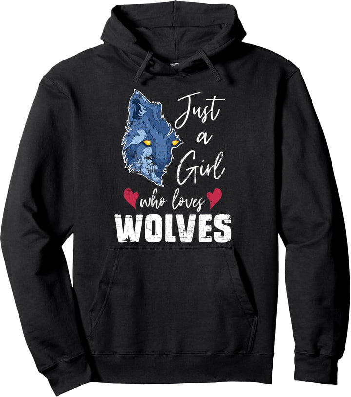 Nur ein Mädchen das Wölfe liebt Natur Raubtier Wolf Pullover Hoodie