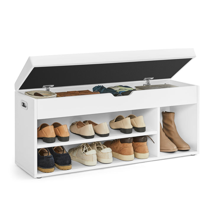 VASAGLE Custos Kollektion - Schuhbank mit Sitzfläche, Sitzbank mit Stauraum, gepolstert, Sitzkissen,