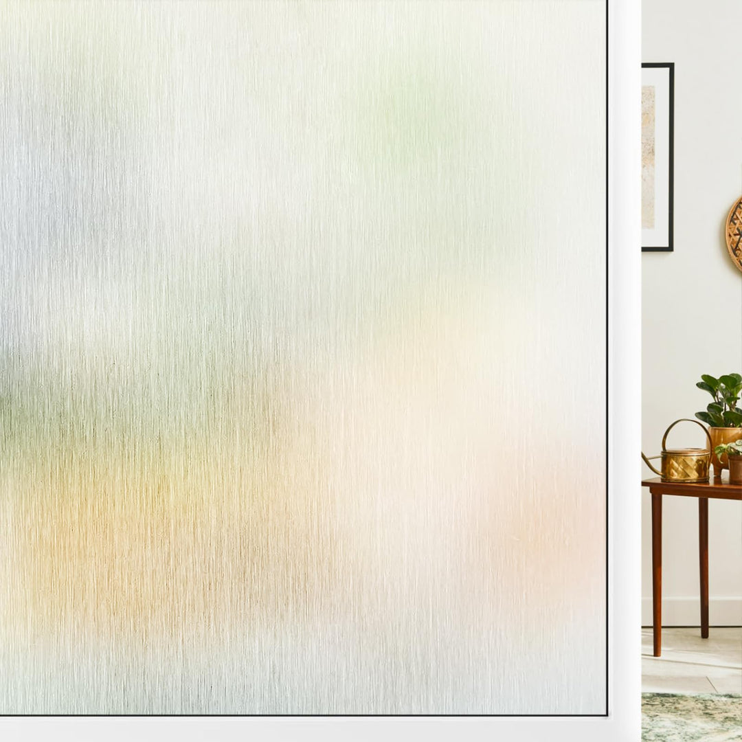 Qualsen Fensterfolie Blickdicht,Milchglasfolie Selbstklebend Fenster Sichtschutzfolie Non-Klebefolie