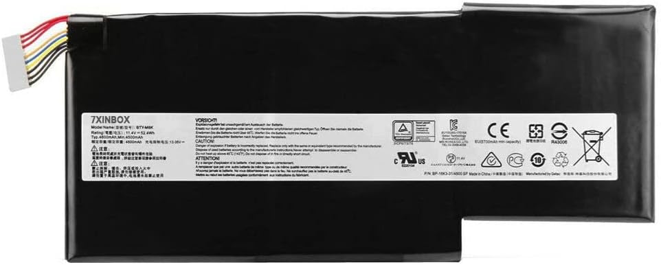 7xinbox 11.4V 52.4WH BTY-M6K Ersatz Laptop Akku für MSI Stealth Pro GS63VR 7RG 7RG-005 GF63 Thin 8RC