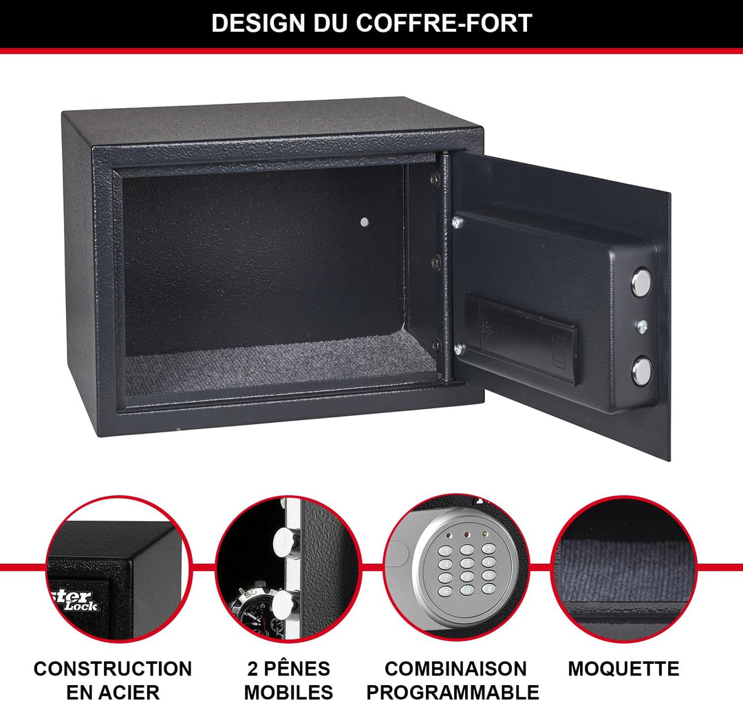 Master Lock Tresor mit Zahlenschloss, elektronische Kombination, 33 L, 27 x 43 x 37 cm Kombinationss