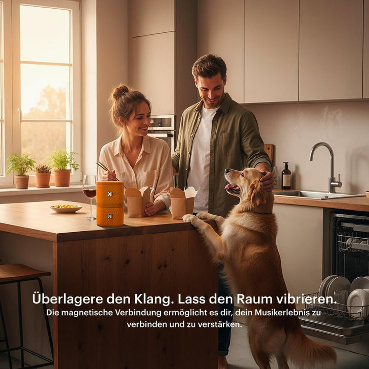 Kodak SOUNDBRIX 2er-Pack tragbare kabellose Lautsprecher – Verbindet bis zu 100 Lautsprecher – Magne