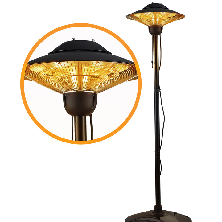 DONYER POWER Elektrischer Terrassenstrahler Garten Heizung 2000 W, wasserdicht, freistehend für Auss