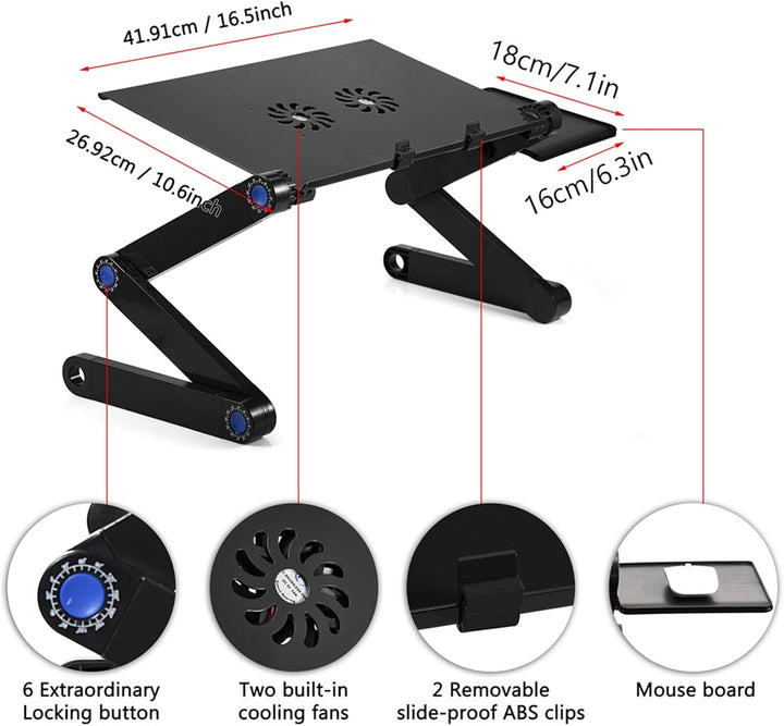 Laptopständer, 360 ° Verstellbarer Faltbarer Laptop-Tisch, Laptop-Schreibtisch, Leichten Aluminium-L