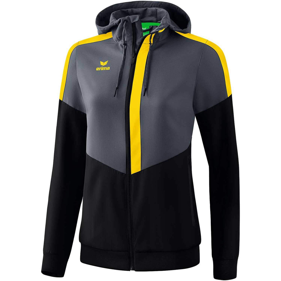 Erima Damen Präsentationsjacke Tracktop Squad 40 slate grey/schwarz/gelb, 40 slate grey/schwarz/gelb