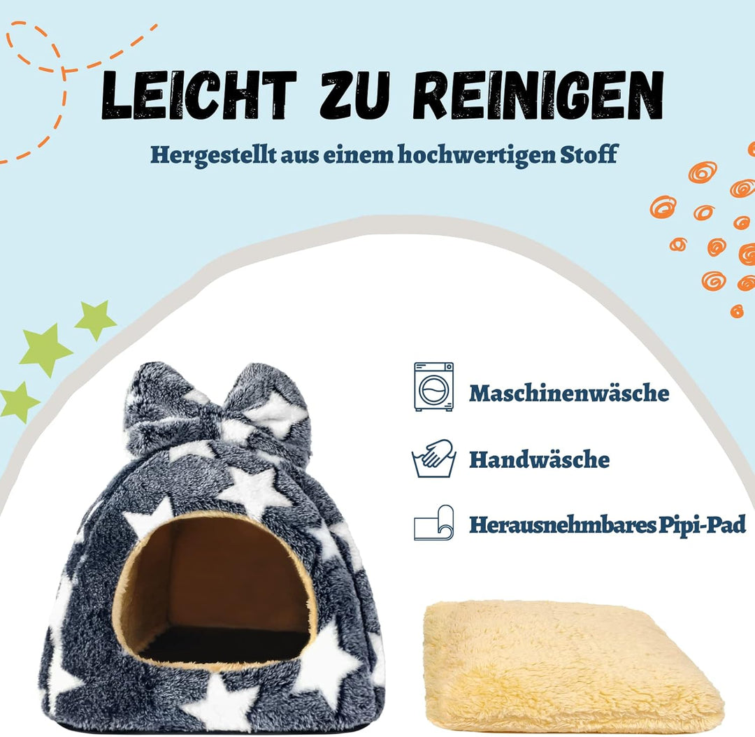 Dyrdekly 2 Stück Meerschweinchen Betthöhle Gemütliches Hamster Bett Warme Chinchilla Kuschelhöhle Ha