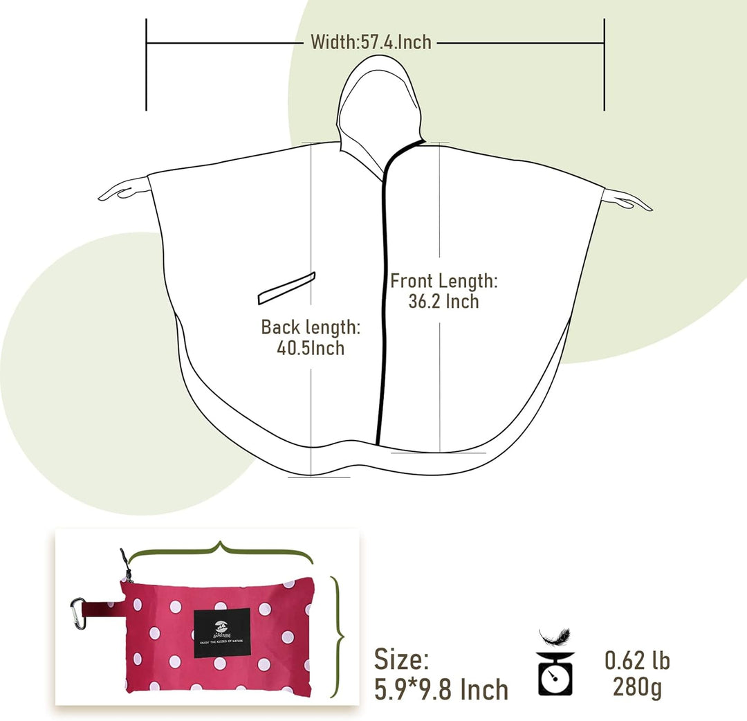 Regen Poncho Jacke Mantel für Erwachsene mit Kapuze wasserdicht mit Reissverschluss im Freien Einhei