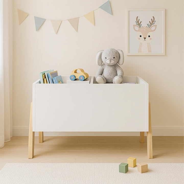 Relaxdays Bücherregal Kinder, 2 offene Fächer, Spielzeug &amp; Bücher, Spielzeugregal HBT: 40 x 66,5 x 3