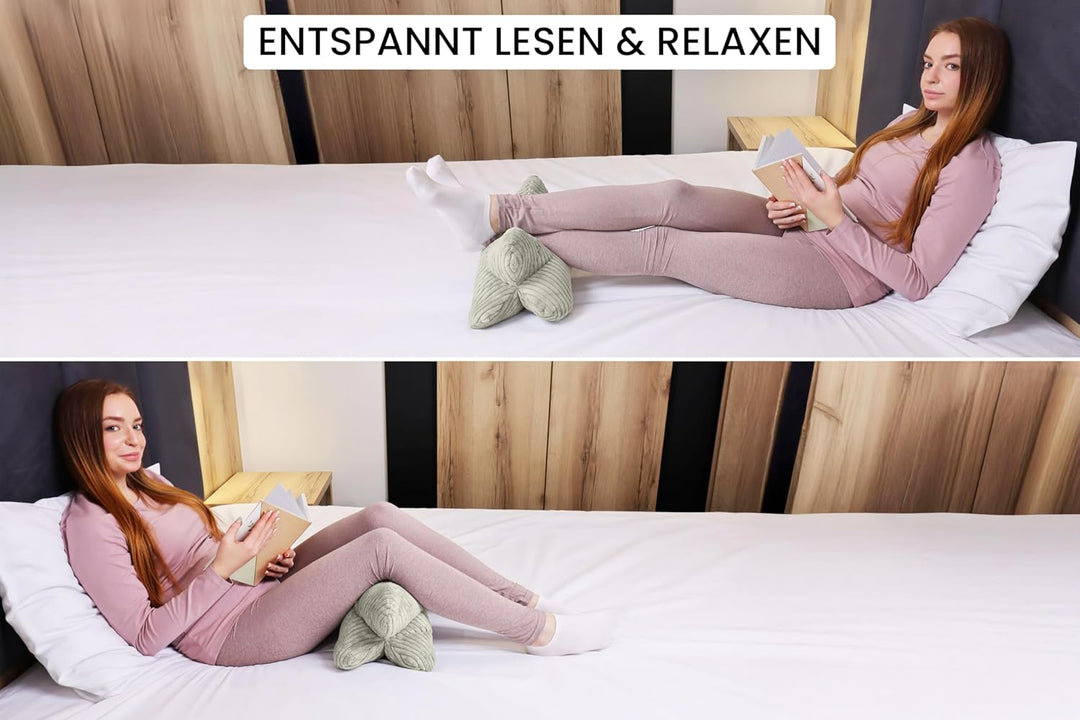 Amilian Leseknochen Knochenkissen ca. 44x22 cm – Nackenkissen zum Lesen &amp; Entspannen – Buch- und Tab