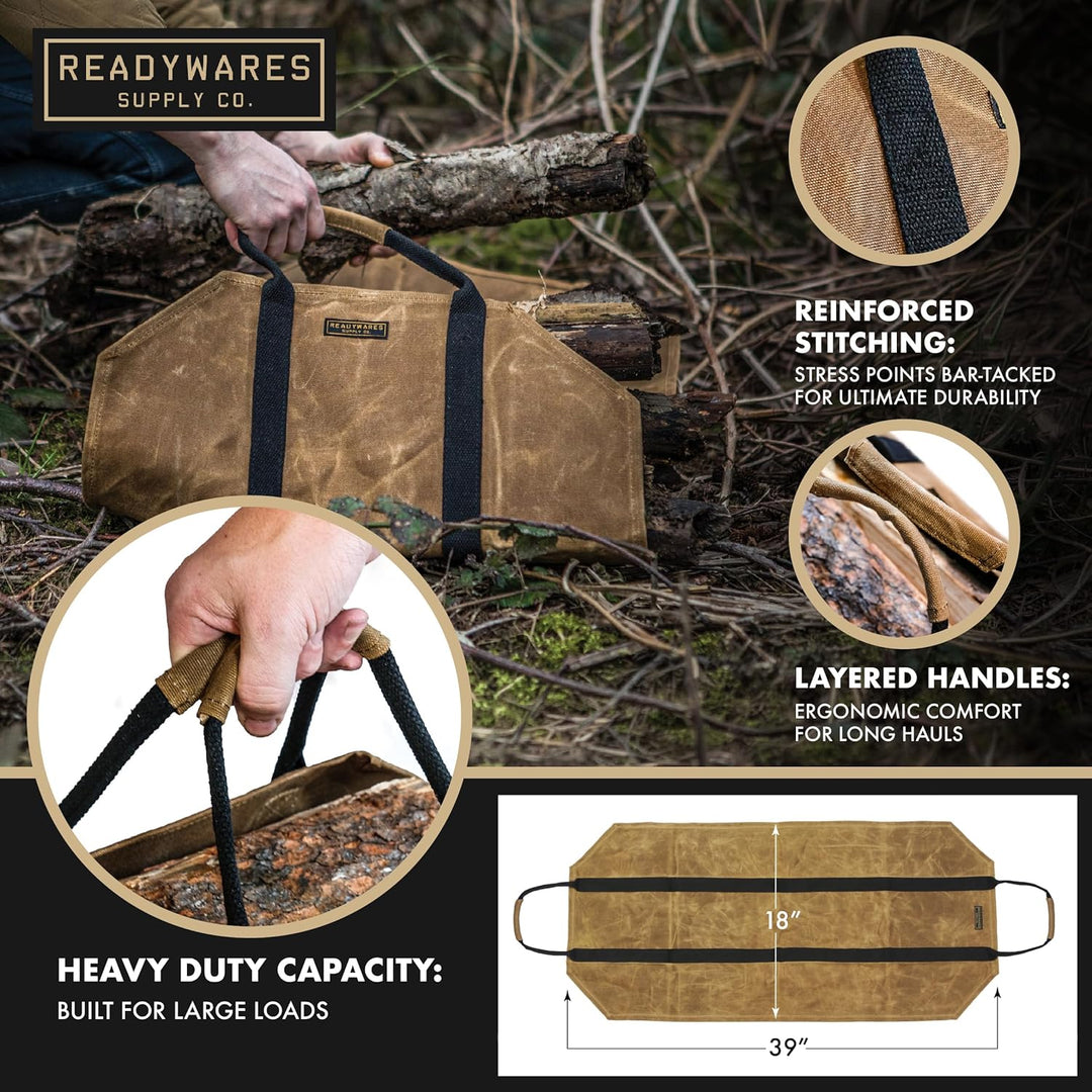 Readywares Kaminholzträger aus gewachstem Segeltuch, robust, klassisches und langlebiges Design canv
