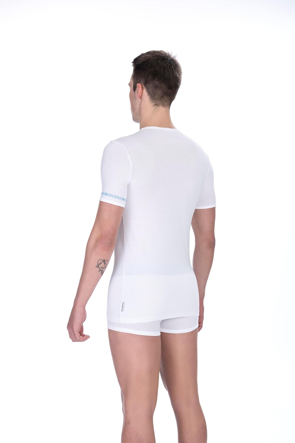 Bikkembergs 2er-Pack Unterwäsche-T-Shirts mit Rundhalsausschnitt – Herren – Stretch-Baumwolle M Weis
