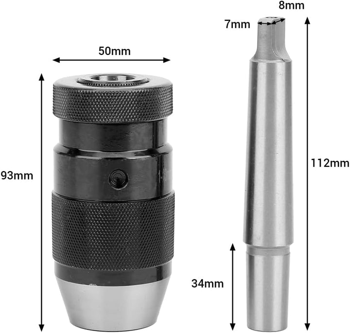 BORDSTRACT Schlüsselloses Bohrfutter, B16 13MM Schlüssellose Drehmaschine Super Heavy Duty Bohrer, B