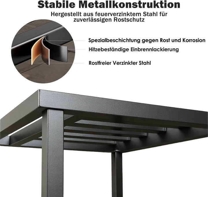 Metall Pflanzenständer Outdoor,33cm Schwarz Schwerlast Blumenständer Blumenhocker für drinnen und dr