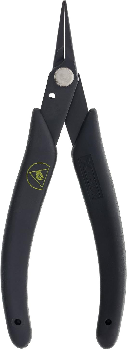 XURON 450AS Tweezer Nose Pliers - ESD Safe Grips with Static Control Grips, with Static Control Grip