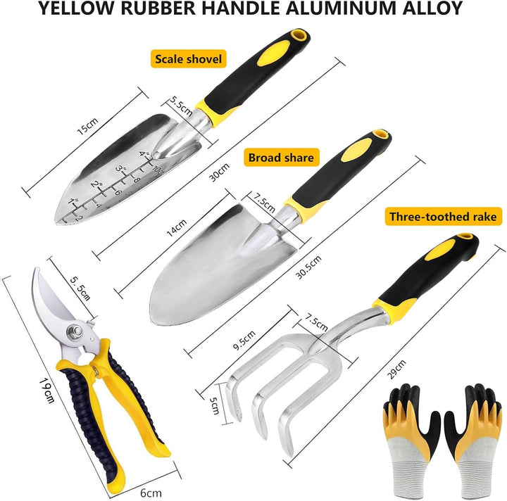 Gartenwerkzeug Set, 5 Stücke Gartengeräte Set aus Aluminiumguss, Gartenset Werkzeug, Gartenwerkzeug-