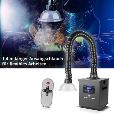 STAHLWERK Rauchabsaugung FE-150 ST mit 3-fach-Filter und 150 W Absauganlage | Rauchabsorber | Raucha