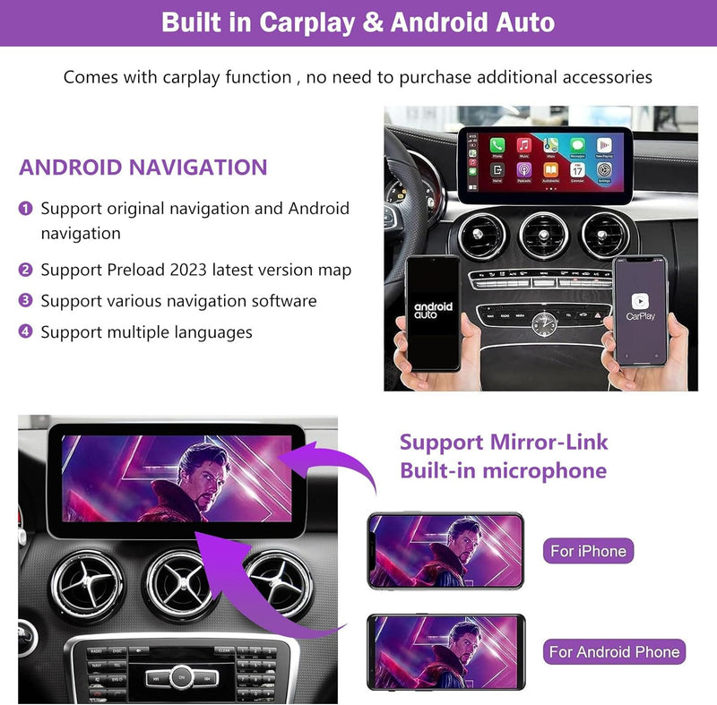 Ninetom Android 13 Autoradio 10,25 Zoll Touchscreen mit kabellosem Carplay und Android Auto für 2013