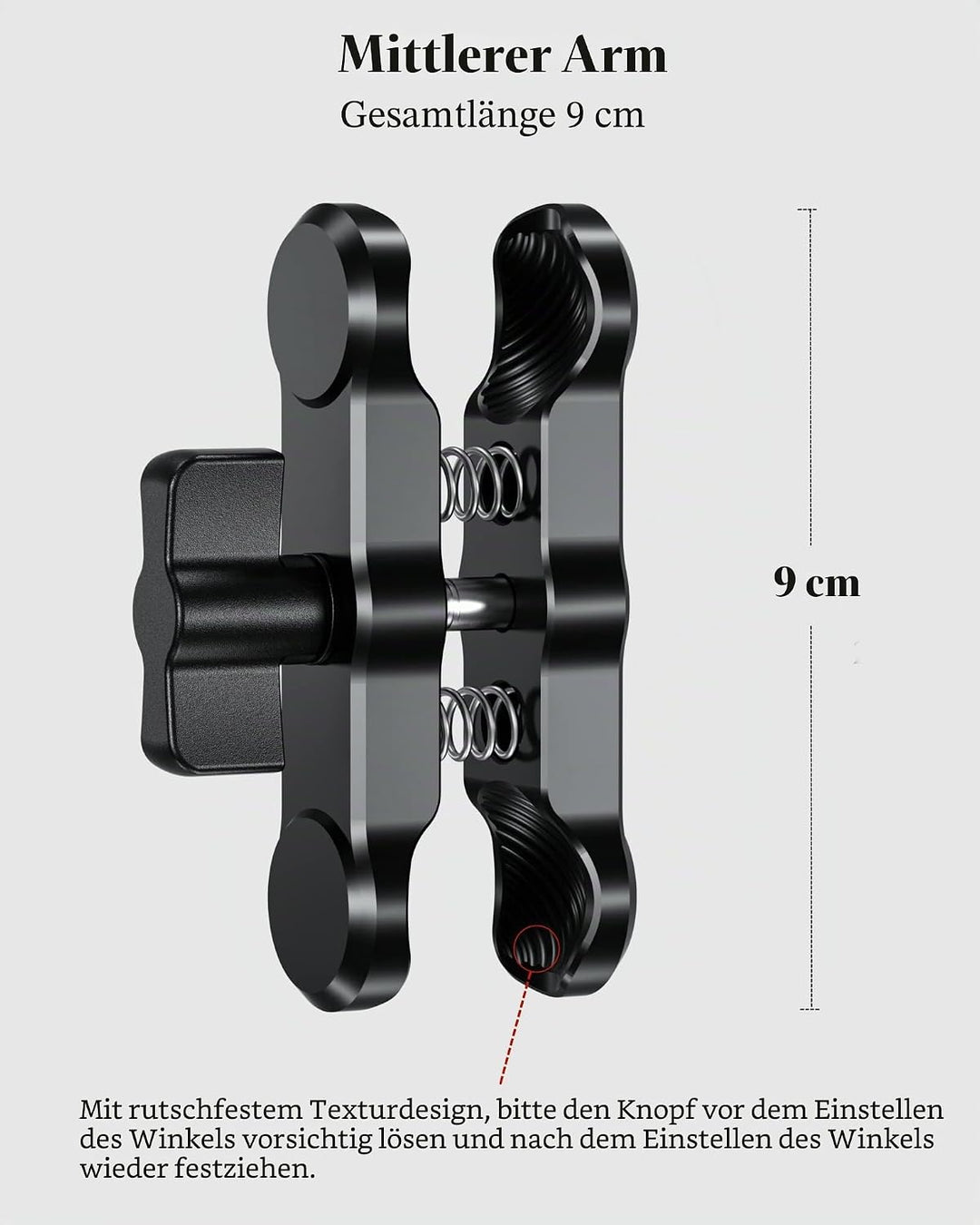 BRCOVAN Aluminiumlegierung Doppelsockelarm (Mittlerer Arm) Kompatibel mit RAM Mounts B Grösse 1 Zoll