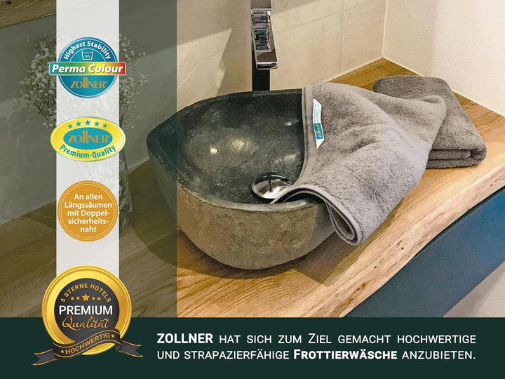 ZOLLNER 6er Set Handtücher, 50x100 cm, Baumwolle, Kochfest, Fango 50 x 100 cm Fango, 50 x 100 cm Fan