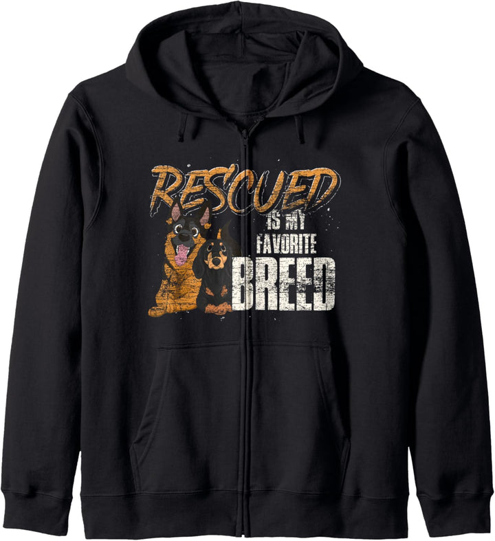 Gerettet ist meine liebste Rasse Hundehalter Tierheim Hund Kapuzenjacke