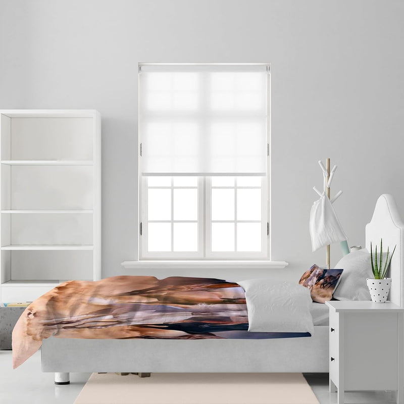 JEFFEL Pferde Bettwäsche Set 135x200 cm, Kinderbettwäsche, Pferde Motiv 3D Tier Motiv, Mikrofaser, S