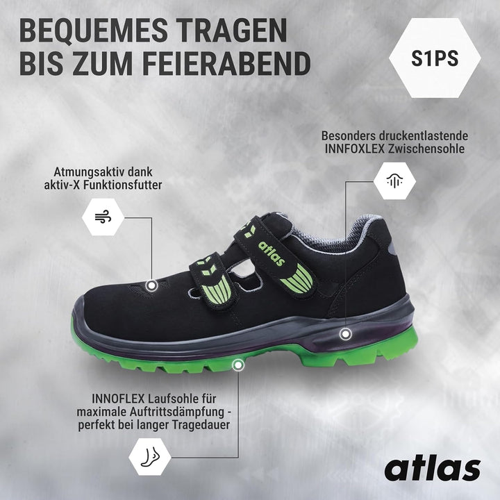 ATLAS Sicherheitsschuhe SL 265 XP Green ESD, 39 EU