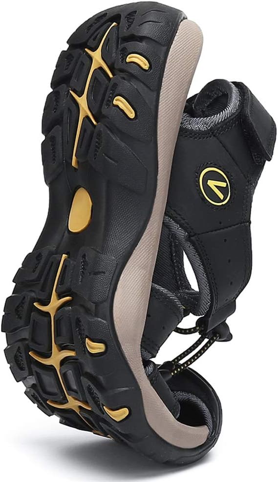 FLARUT Sandalen Herren Outdoorsandalen Sommer Wanderschuhe Trekkingsandalen Leder Strand Wandersanda