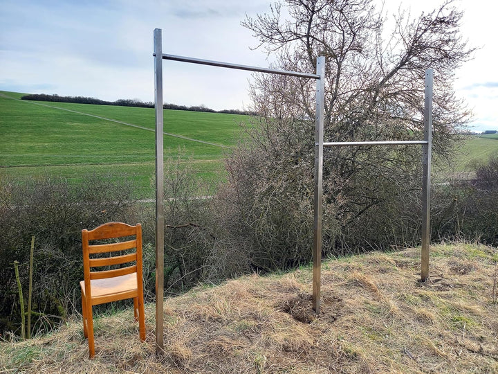 Klimmzugstange 70-170cm massiv, 2,5mm Wandstärke – Pull Up Bar für Indoor &amp; Outdoor, Reckstange, Tur