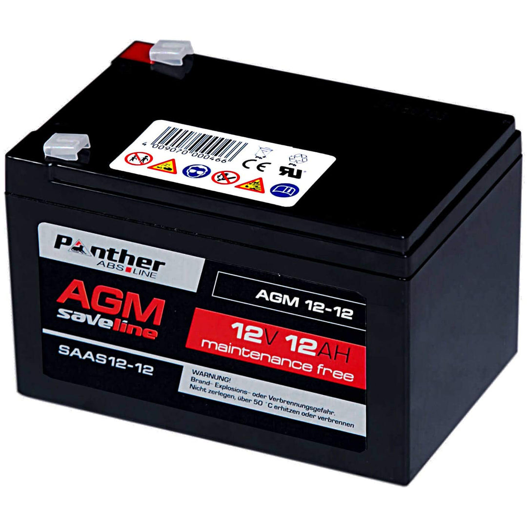 Panther AGM Akku 12V 12AH Bleiakku Solar Versorgungs Batterie E-Bike Pedelec