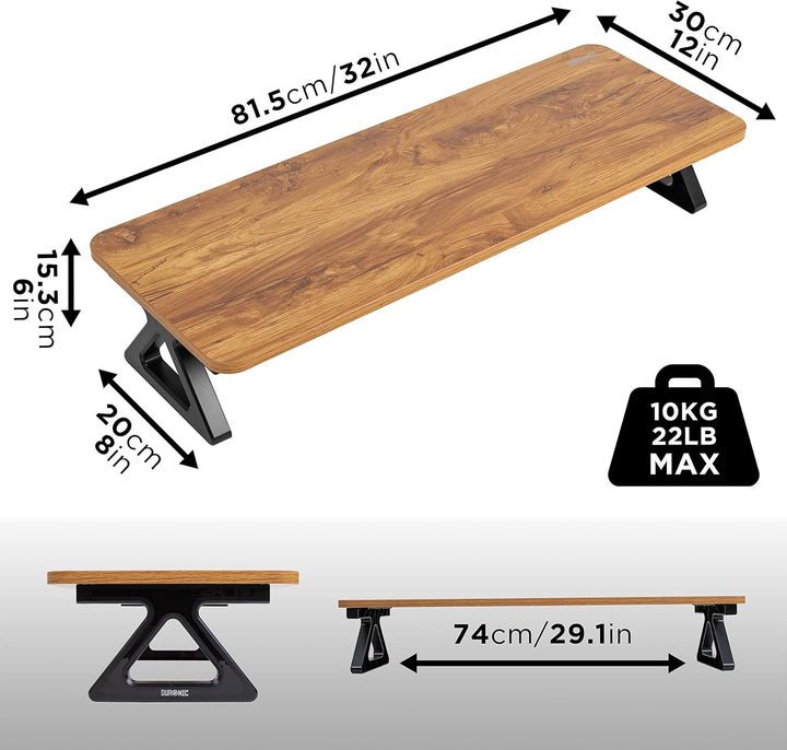 Duronic DM06-2 AW Monitorständer, 82 x 30 cm, Schreibtischaufsatz Erhöhung Bildschirmständer, Dual M