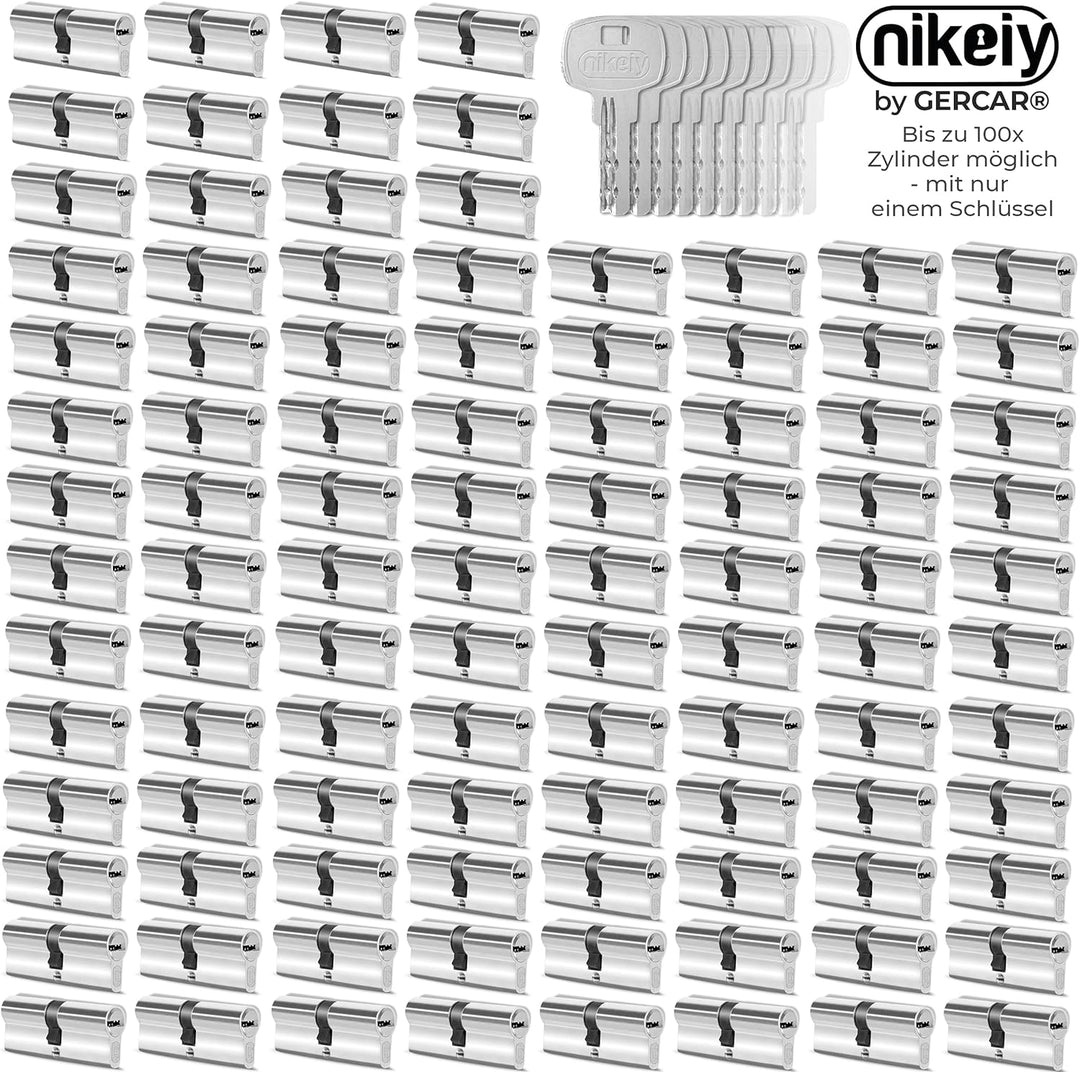 GERCAR 1x Schliesszylinder gleichschliessend 1 Profilzylinder 45/45 inkl. 5 Schlüssel (als Erweiteru