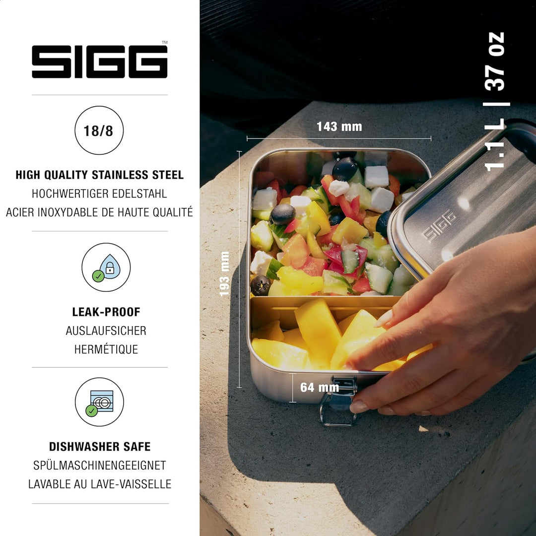 SIGG Gemstone Box Selenite Brotdose, auslaufsichere Lunchbox für Büro, Schule und Outdoor, Brotbox a