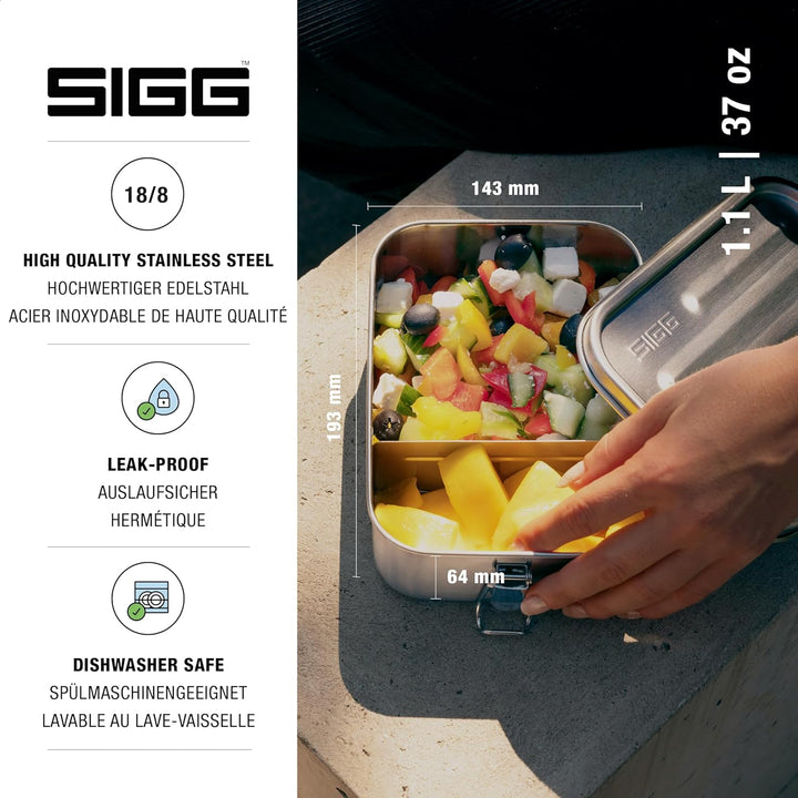 SIGG Gemstone Box Selenite Brotdose, auslaufsichere Lunchbox für Büro, Schule und Outdoor, Brotbox a