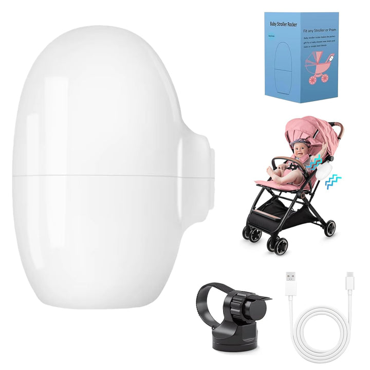 Kinderwagenschaukler, Einschlafhilfe Baby Wiederaufladbar (USB-C), 5 Einstellbare Schaukelintensität