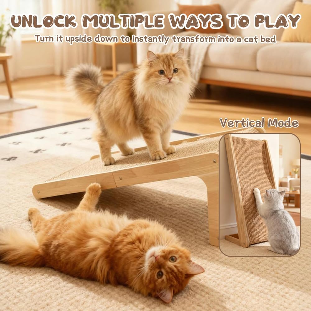 Kratzbrett Katze, 72 cm Hohe L-förmiger Kratzpappe für Katzen, Sisal Kratzbretter Katze, Verschleiss