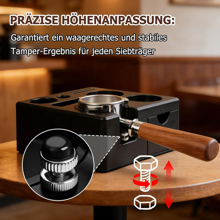 Tamperstation 51-54mm/58mm für Siebträger, Espresso Tamping Station aus ABS, Tamper Station Barista