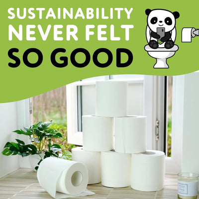 The Cheeky Panda Toilettenpapier aus Bambus - 48 Rollen mit je 200 Blatt - 3-Lagig - Hypoallergen -