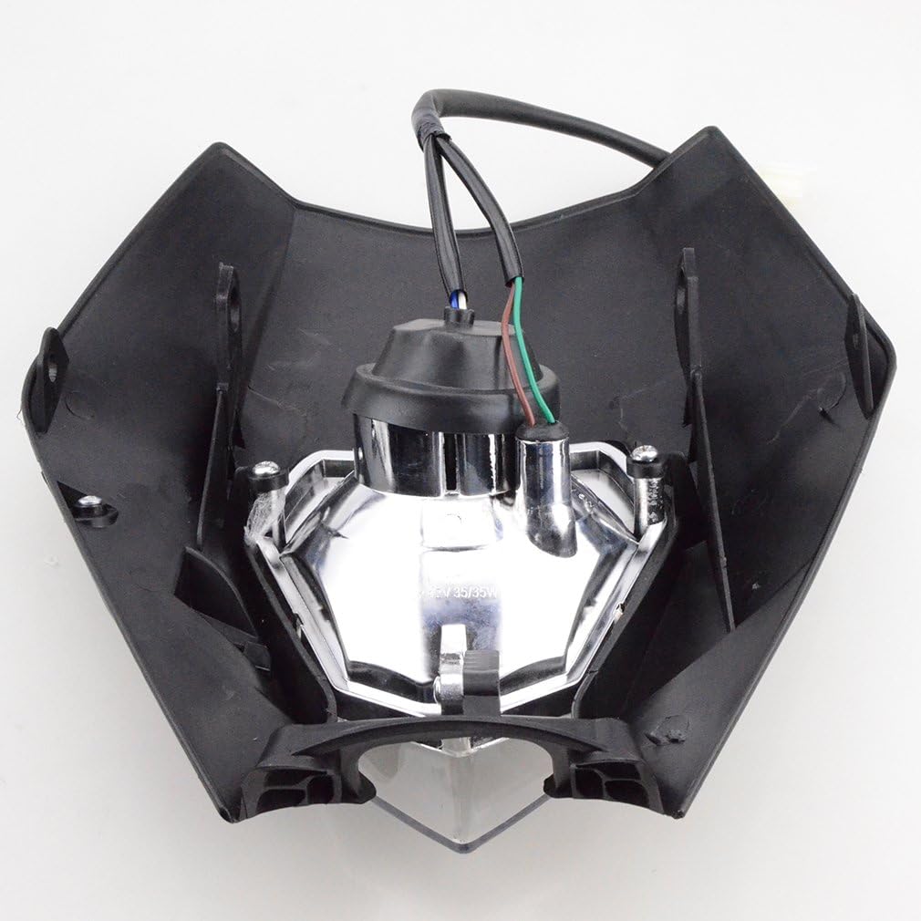GOOFIT schwarz 12V 35W Scheinwerfer Frontscheinwerfer Lichtmaske mit Front Verkleidung Ersatz für Mo